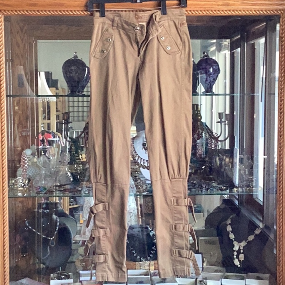 Women's Casual Cargo Slim-Fit Jeans - Tan
